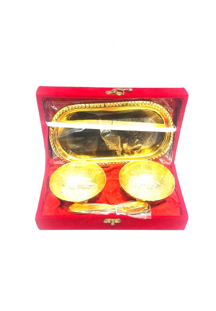 Serving Bowl Gifting's In Velvet Box Single & Double Bowl Options By Tamrapatra