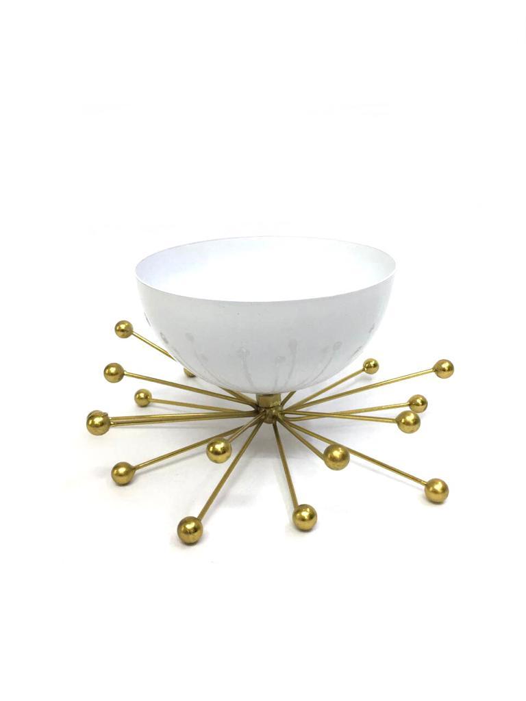 Elegant Bowl On Wired Metal Stand Excellent Design Creations From Tamrapatra