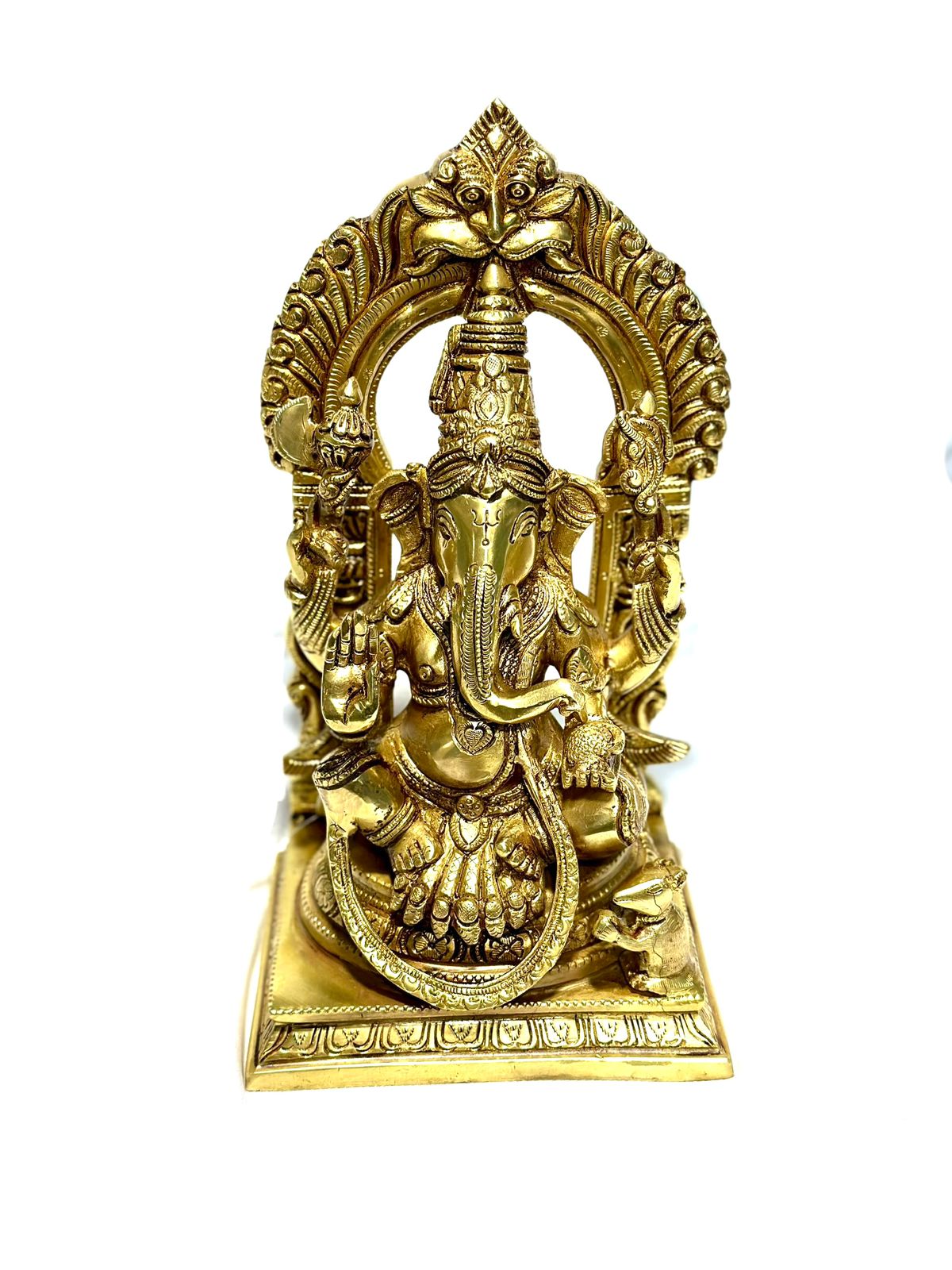 Lord Ganesha Brass Idol Artware Wonderous Craftmanship Religious By Tamrapatra