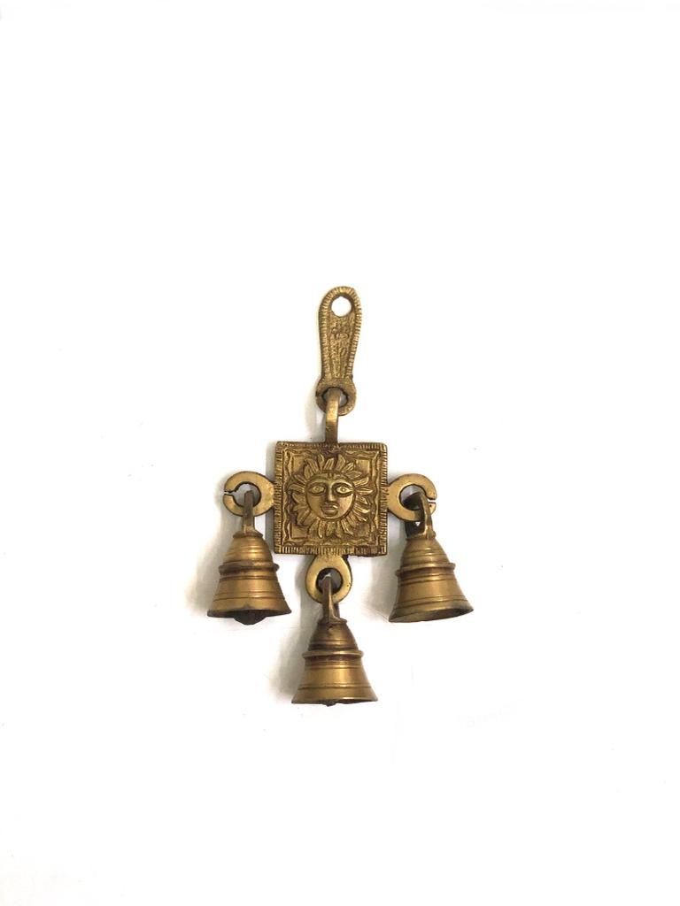 3 Bell Wall Hangings Handcrafted Brass Artware In Various Designs Tamrapatra