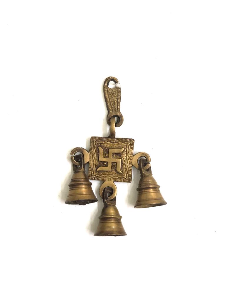 3 Bell Wall Hangings Handcrafted Brass Artware In Various Designs Tamrapatra