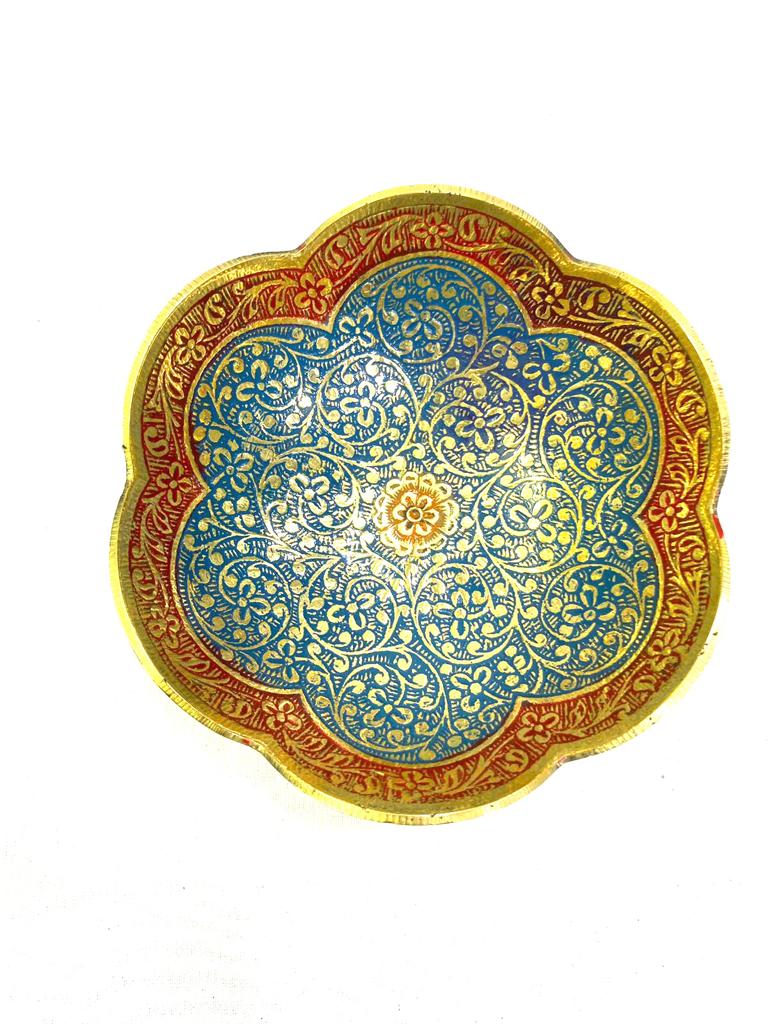 Brass Inlay Artwork For Serving Multipurpose Bowls Royal Touch By Tamrapatra