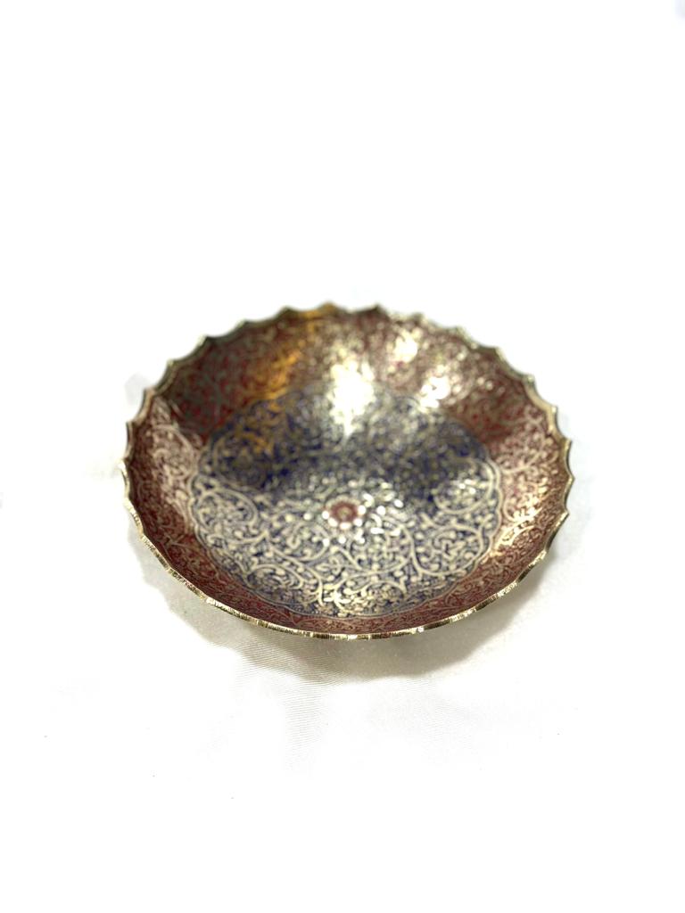 Brass Inlay Artwork For Serving Multipurpose Bowls Royal Touch By Tamrapatra