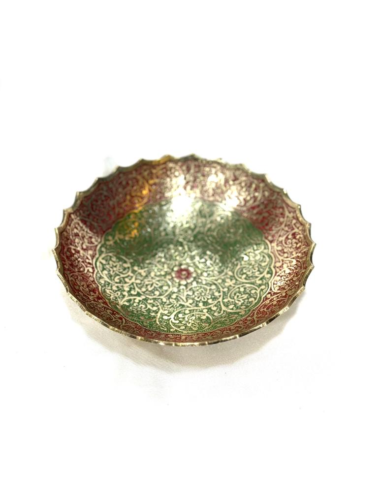 Brass Inlay Artwork For Serving Multipurpose Bowls Royal Touch By Tamrapatra