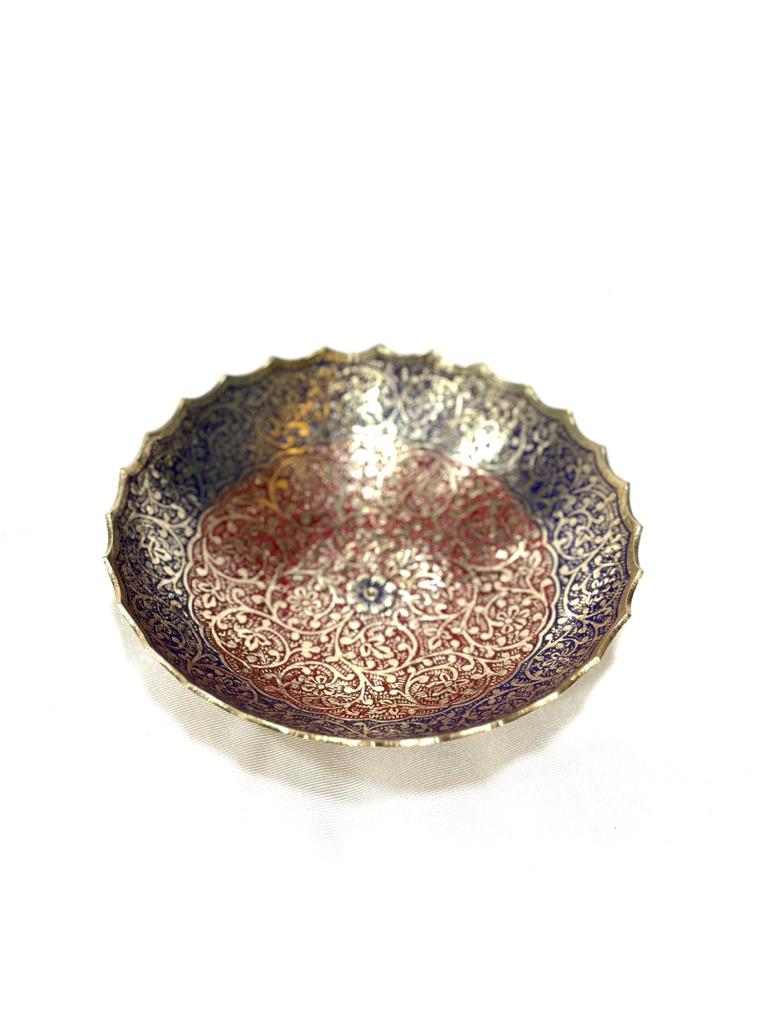 Brass Inlay Artwork For Serving Multipurpose Bowls Royal Touch By Tamrapatra