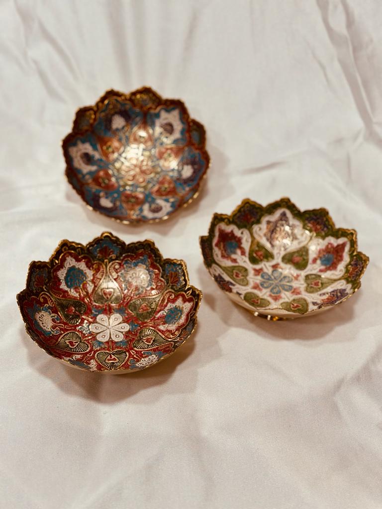 Brass Inlay Artwork For Serving Multipurpose Bowls Royal Touch By Tamrapatra