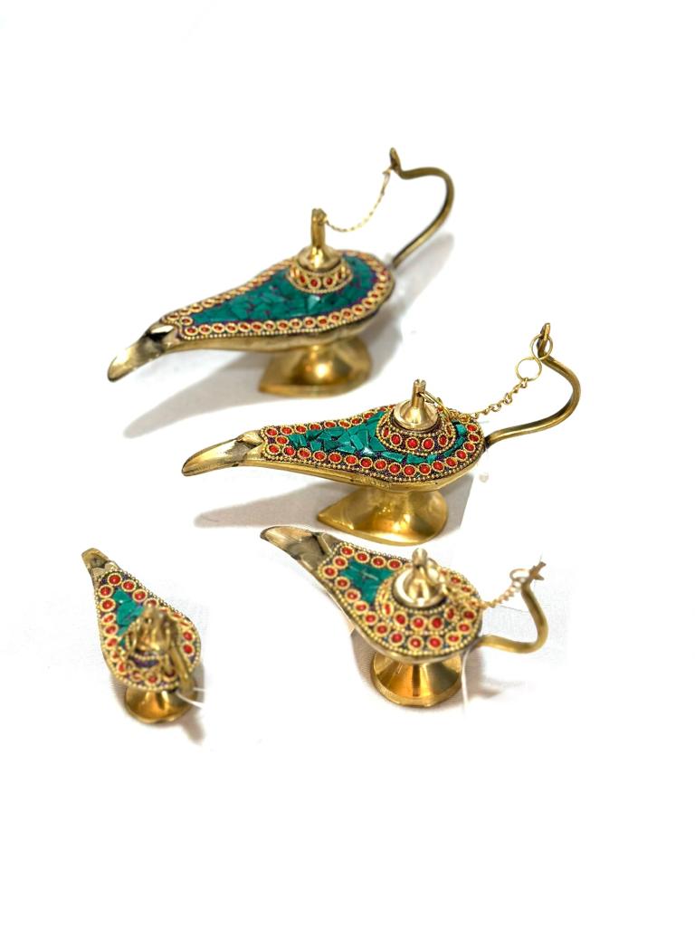 Brass Magic Lamps With Gemstone Exclusive Collection Of Brass From Tamrapatra