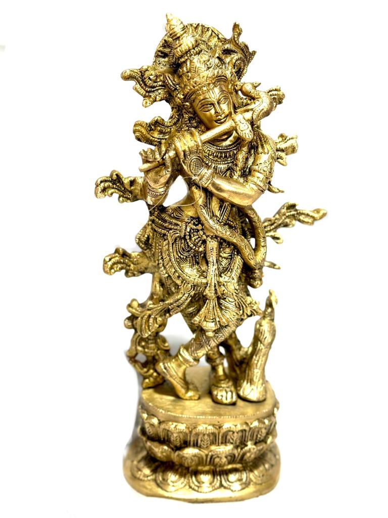 Radha Krishna Brass Idols Statue Religious Artwork Exclusive Crafts From Tamrapatra