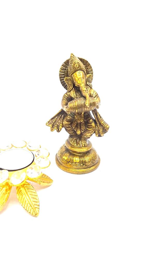 Ganesha Playing Musical Instruments Brass Idols Home Décor Gifting's Tamrapatra