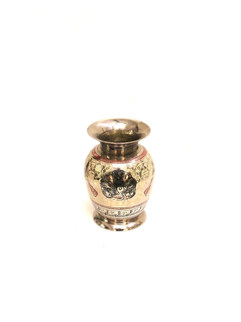 Brass Jar Handmade In India Ancient Inlay Work Luxury Style Tamrapatra