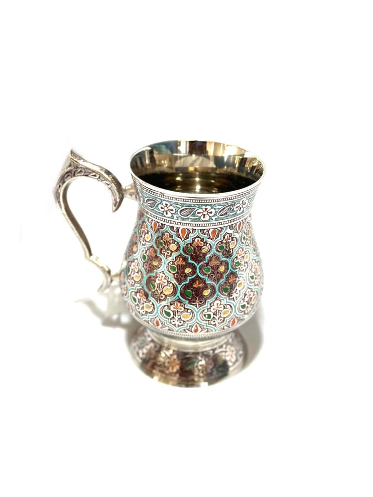 Wine Mug Brassware Royal Carving Handcrafted Vintage Collectible Tamrapatra