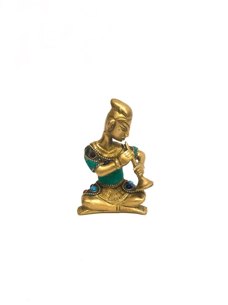 Luxury Of Brass Depicted In Musicians Handcrafted With Gemstones Tamrapatra