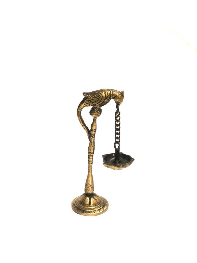 Brass Peacock Diya Pooja Accessories Lamp Festival Temple By Tamrapatra
