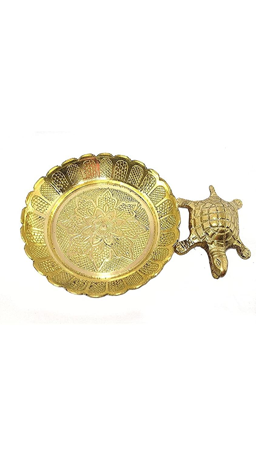 Tortoise On Plate Vastu Good Luck Home Artefacts Brass Decoration Tamrapatra