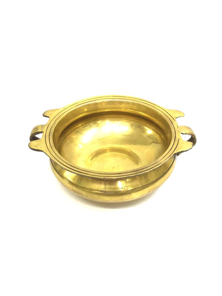 Antique Brass Urli With Handle Traditional Classic Design Entrance Décor Tamrapatra - Tamrapatra