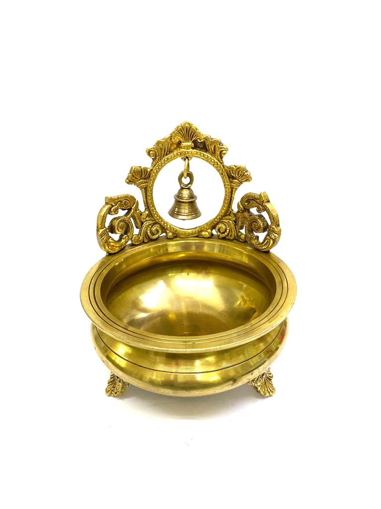 Designer Brass Urli Solid Built With Melodious Ringing Bell Décor By Tamrapatra - Tamrapatra
