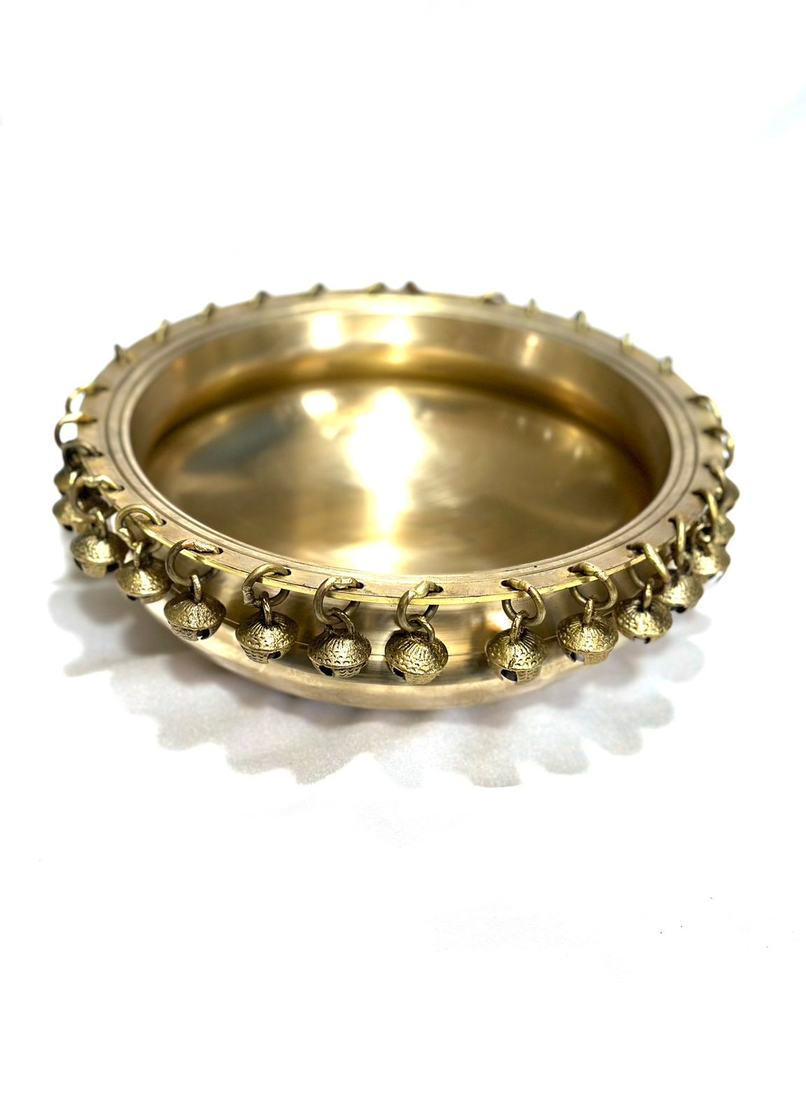 Brass Urli Stand Stand With Bells Ghungroo Traditional Pots From Tamrapatra