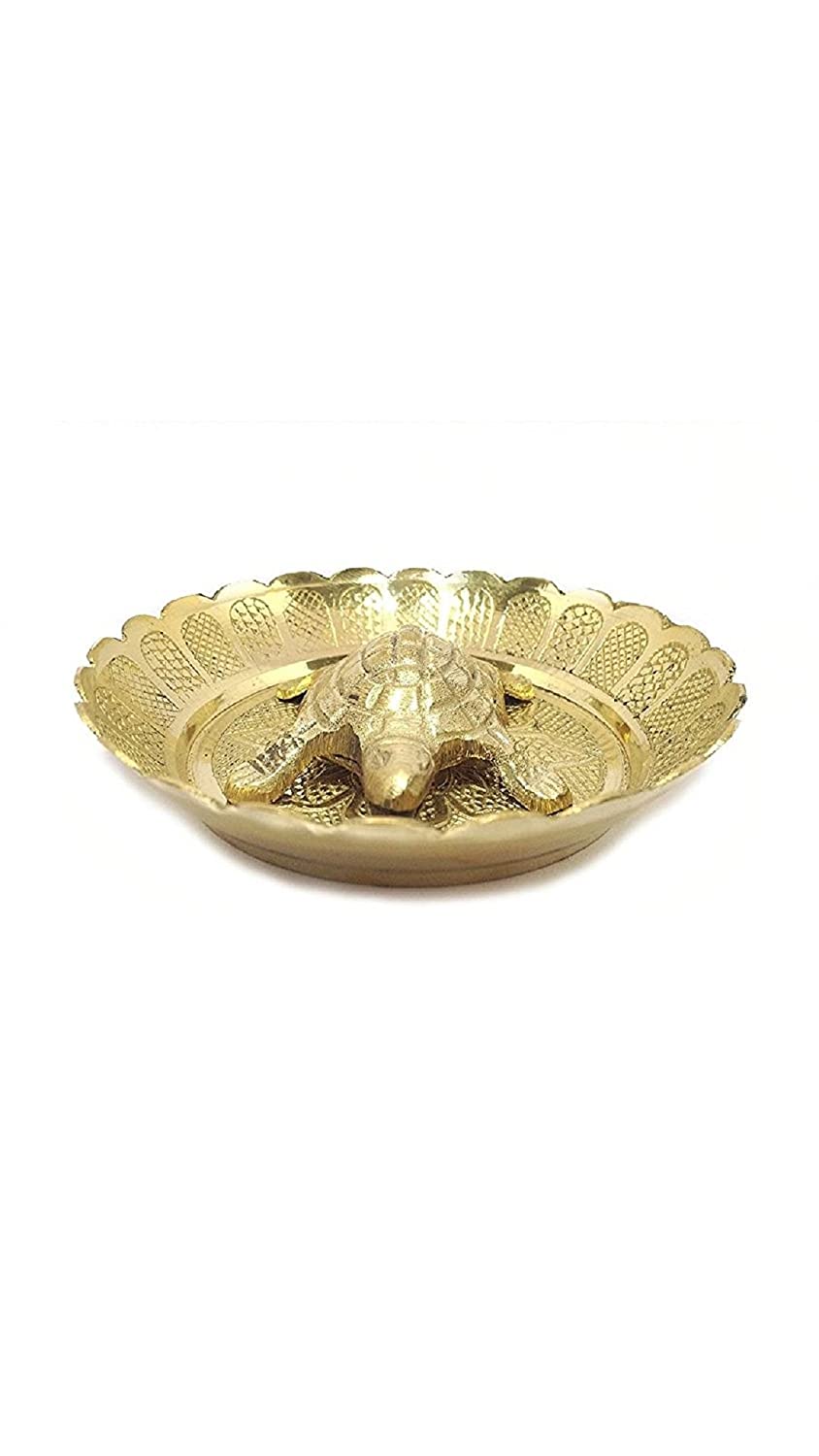 Tortoise On Plate Vastu Good Luck Home Artefacts Brass Decoration Tamrapatra