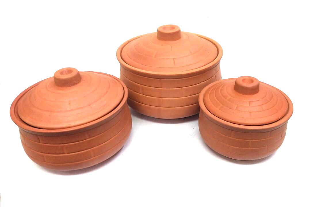 Bricks Donga Set Beautiful Earthen Creations For Cooking Hygienic Food Tamrapatra