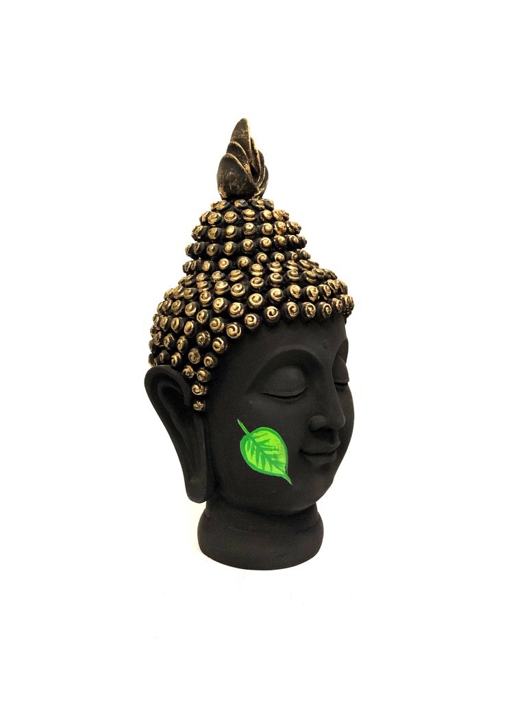 Buddha Face Handpainted Leaf Exclusive Spiritual Decor At Tamrapatra