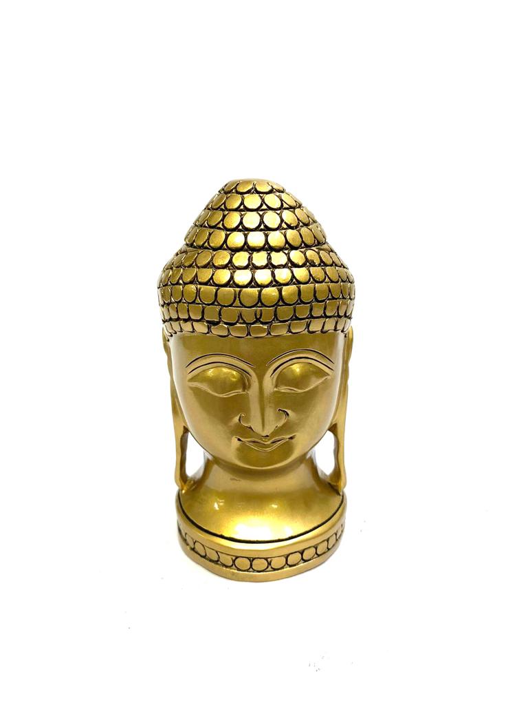 Buddha Face Wooden Polished Gold Shade New Designs Exclusively Tamrpaatra