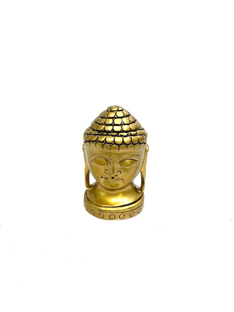 Buddha Face Wooden Polished Gold Shade New Designs Exclusively Tamrpaatra