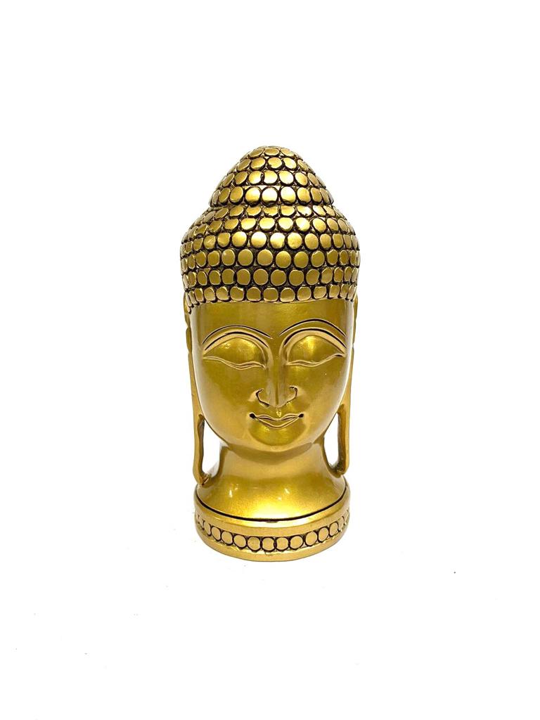Buddha Face Wooden Polished Gold Shade New Designs Exclusively Tamrpaatra