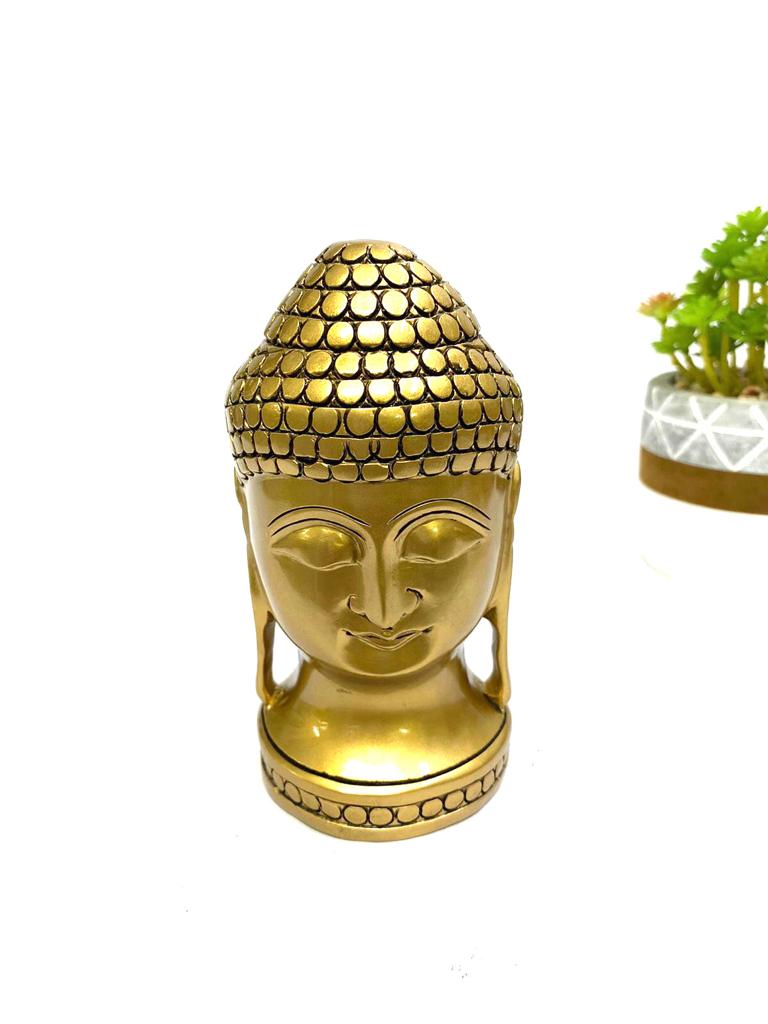Buddha Face Wooden Polished Gold Shade New Designs Exclusively Tamrpaatra