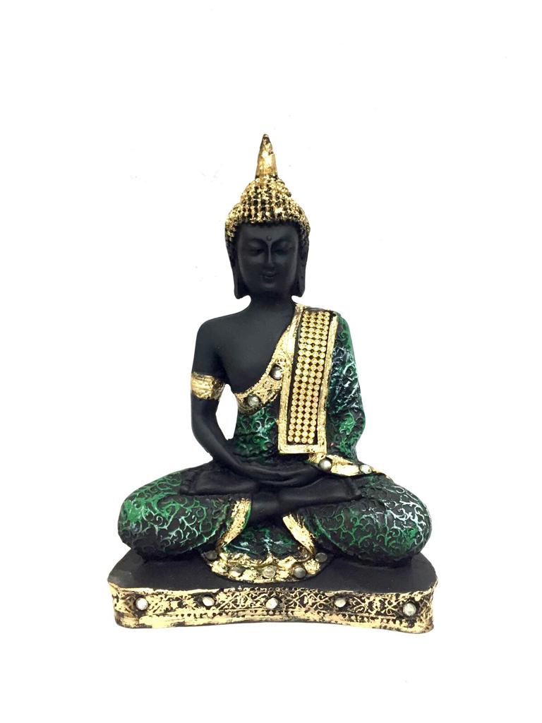 Buddha Meditation Figurine Collectible Matte Black Designs From Tamrapatra