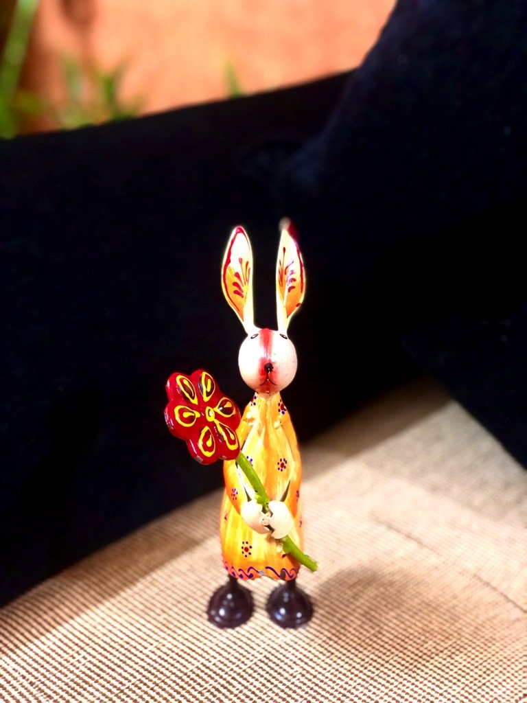 Cute Bunny Playing With Objects Metal Collection Tamrapatra - Tamrapatra