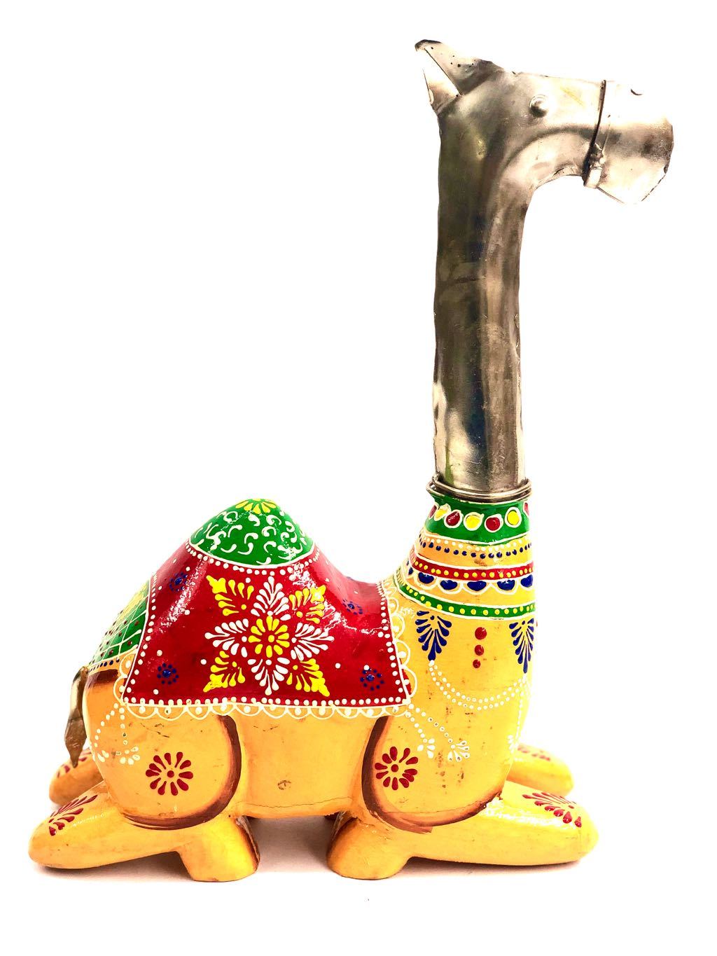 Exclusive Wooden Handcrafted Sitting Camel Combined Metal Tamrapatra - Tanariri Hastakala