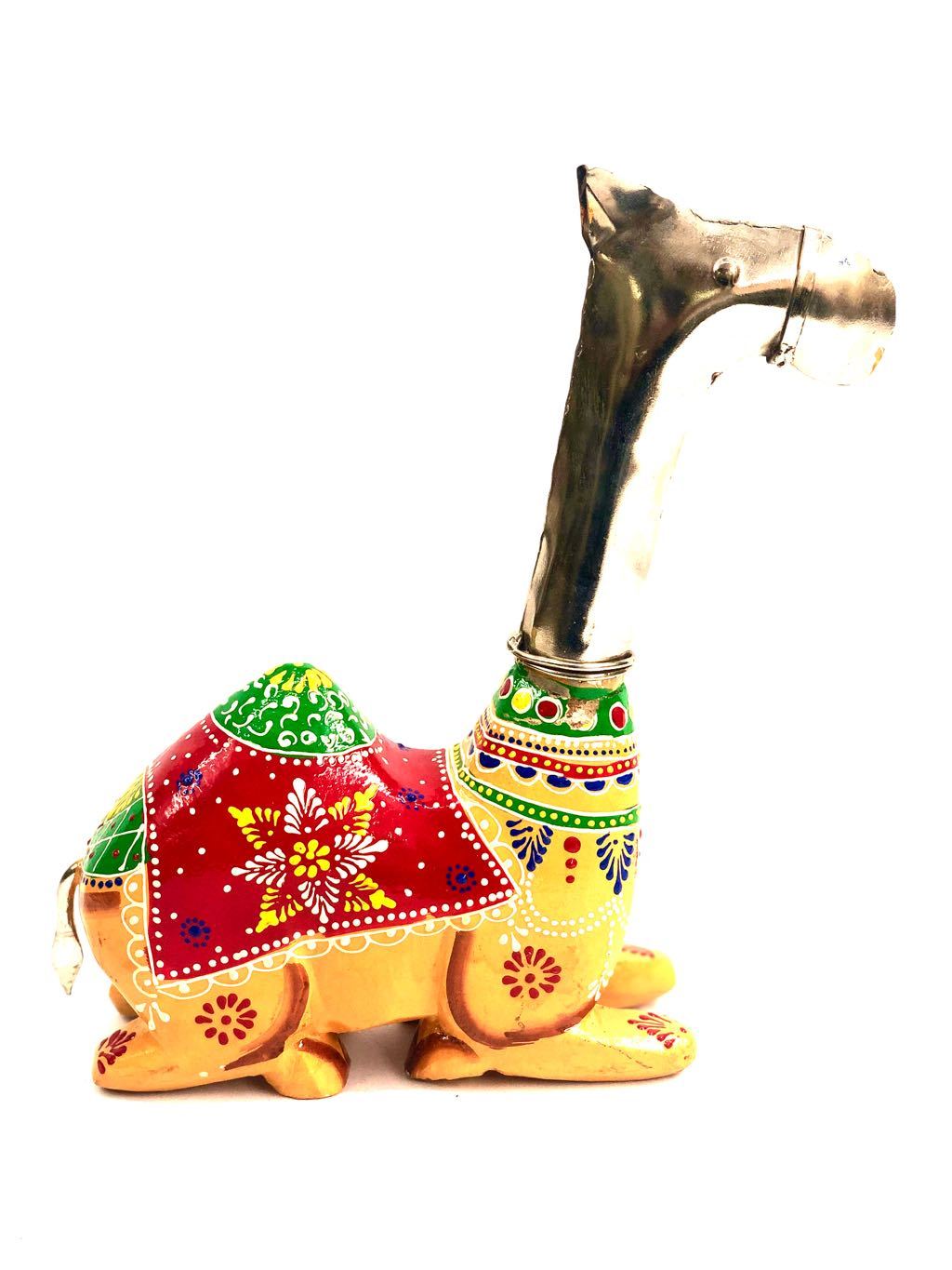 Exclusive Wooden Handcrafted Sitting Camel Combined Metal Tamrapatra - Tanariri Hastakala