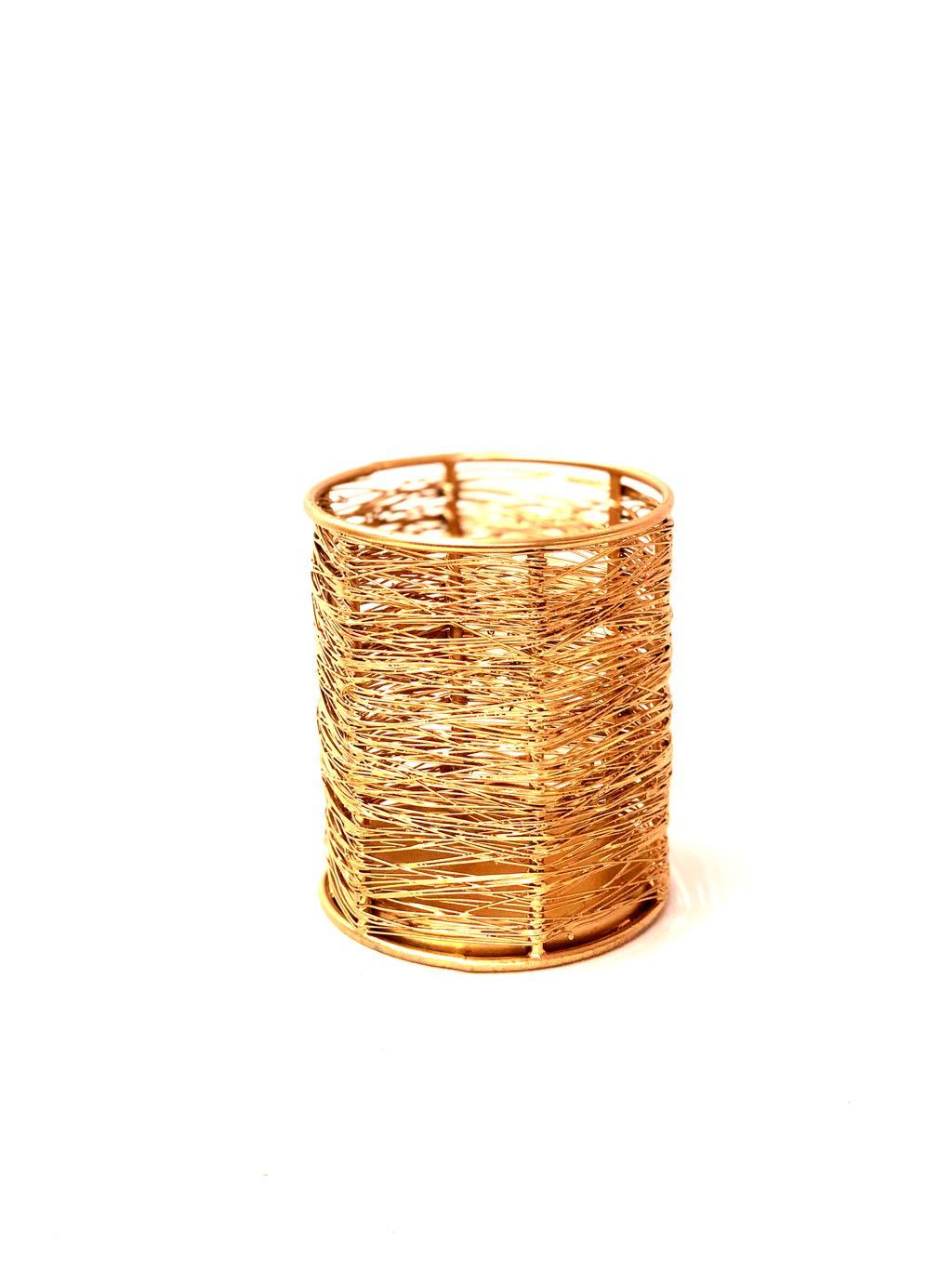 Wired Metal Design Candle Holder Decoration Lamps Gifting Tamrapatra - Tamrapatra