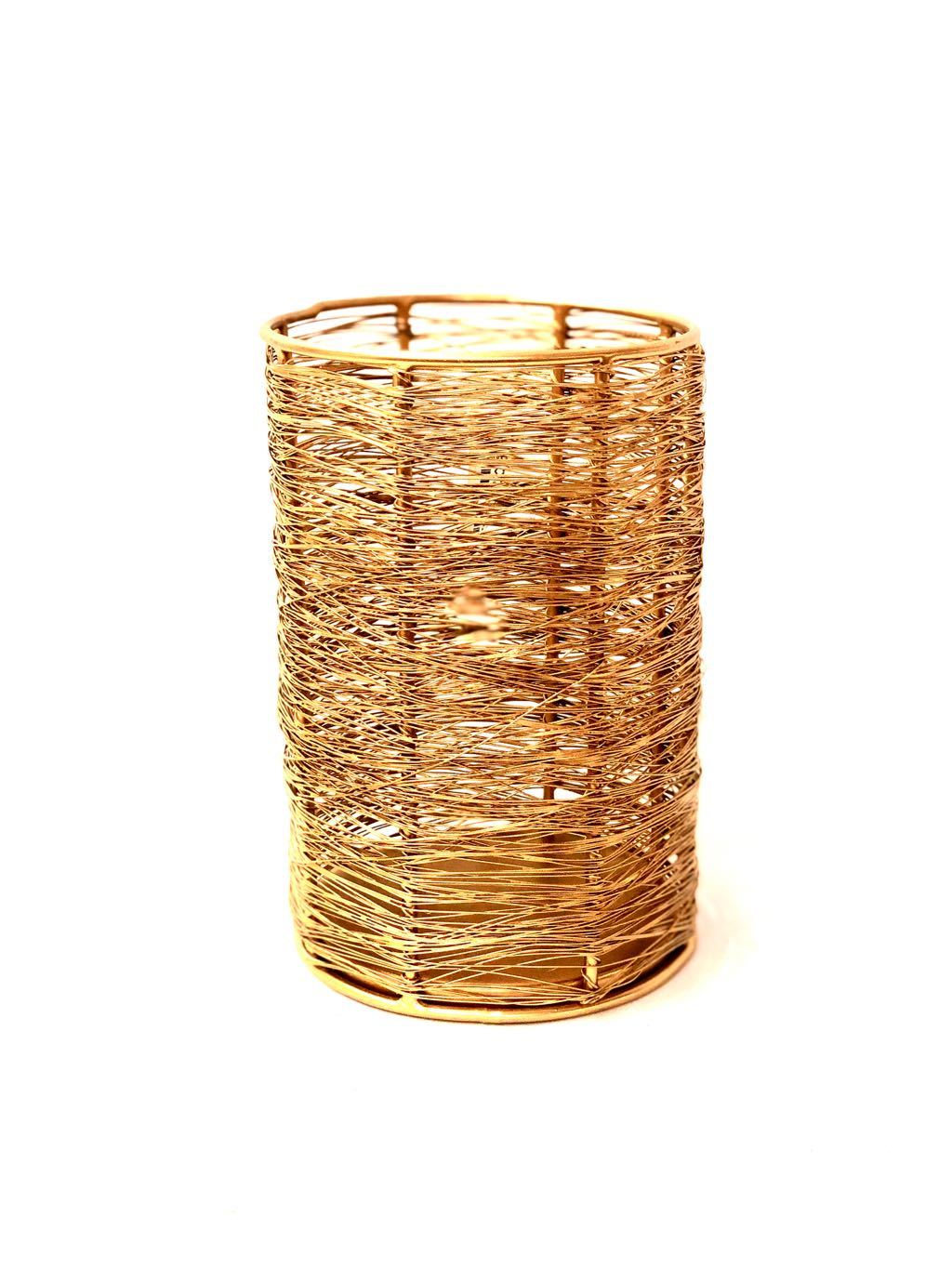 Wired Metal Design Candle Holder Decoration Lamps Gifting Tamrapatra - Tamrapatra
