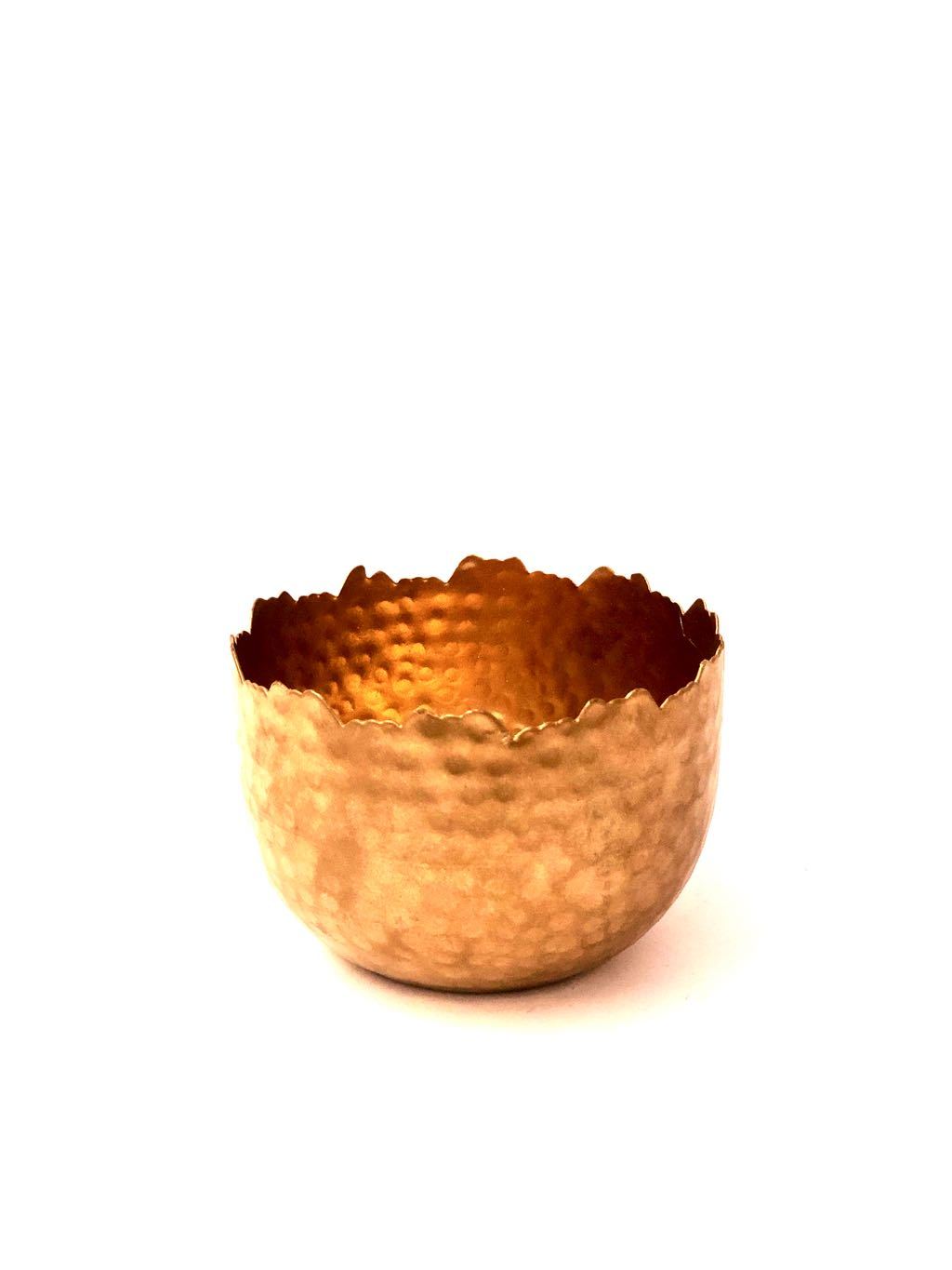 Votive Bowl Style Utility Tea Light Holder Metal Showpiece Tamrapatra - Tamrapatra