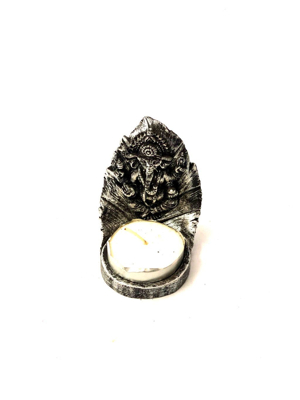 Ganesh Resin Tea Light Holder Decorative Lighting Art Tamrapatra - Tamrapatra