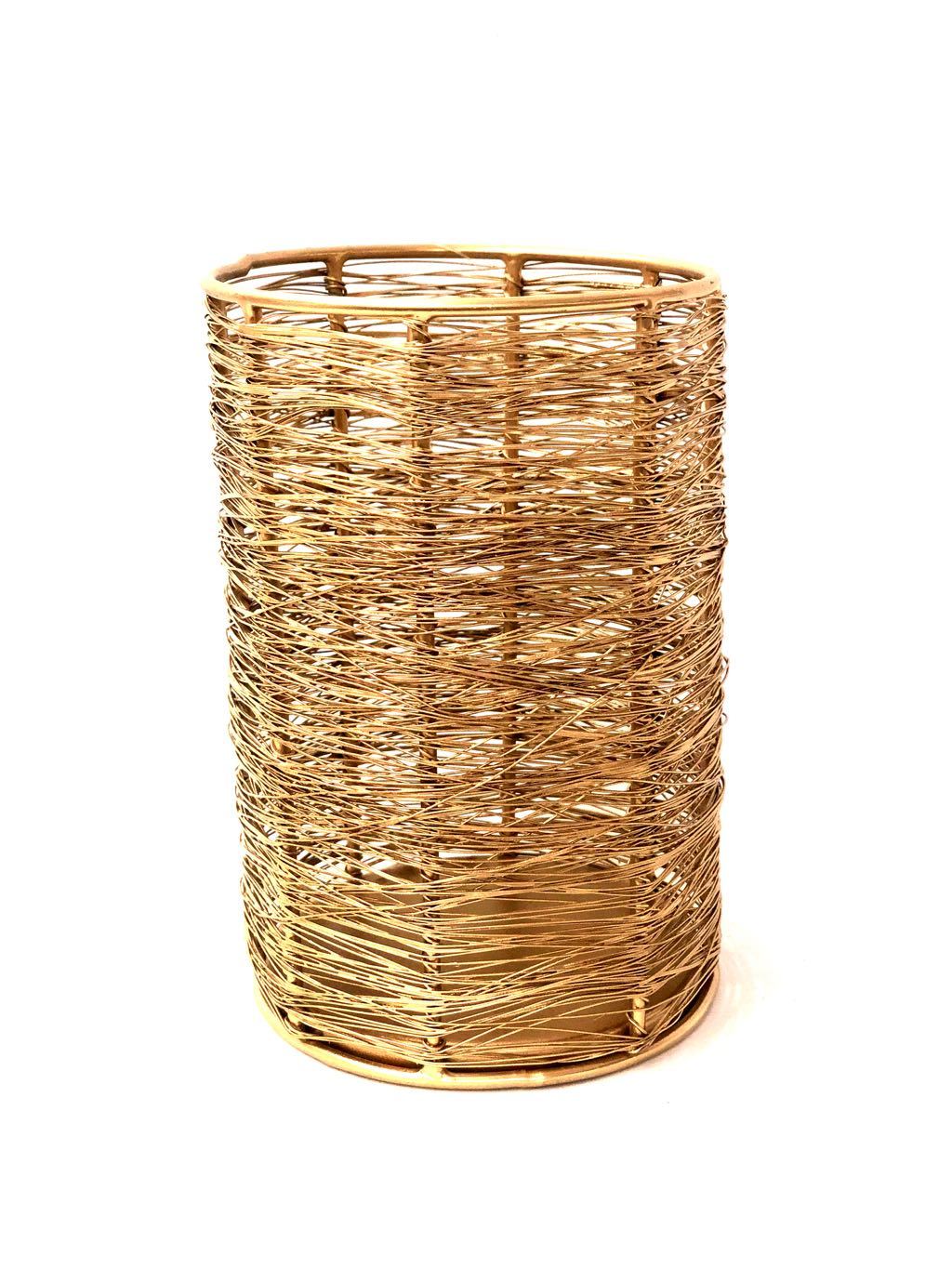 Wired Metal Design Candle Holder Decoration Lamps Gifting Tamrapatra - Tamrapatra