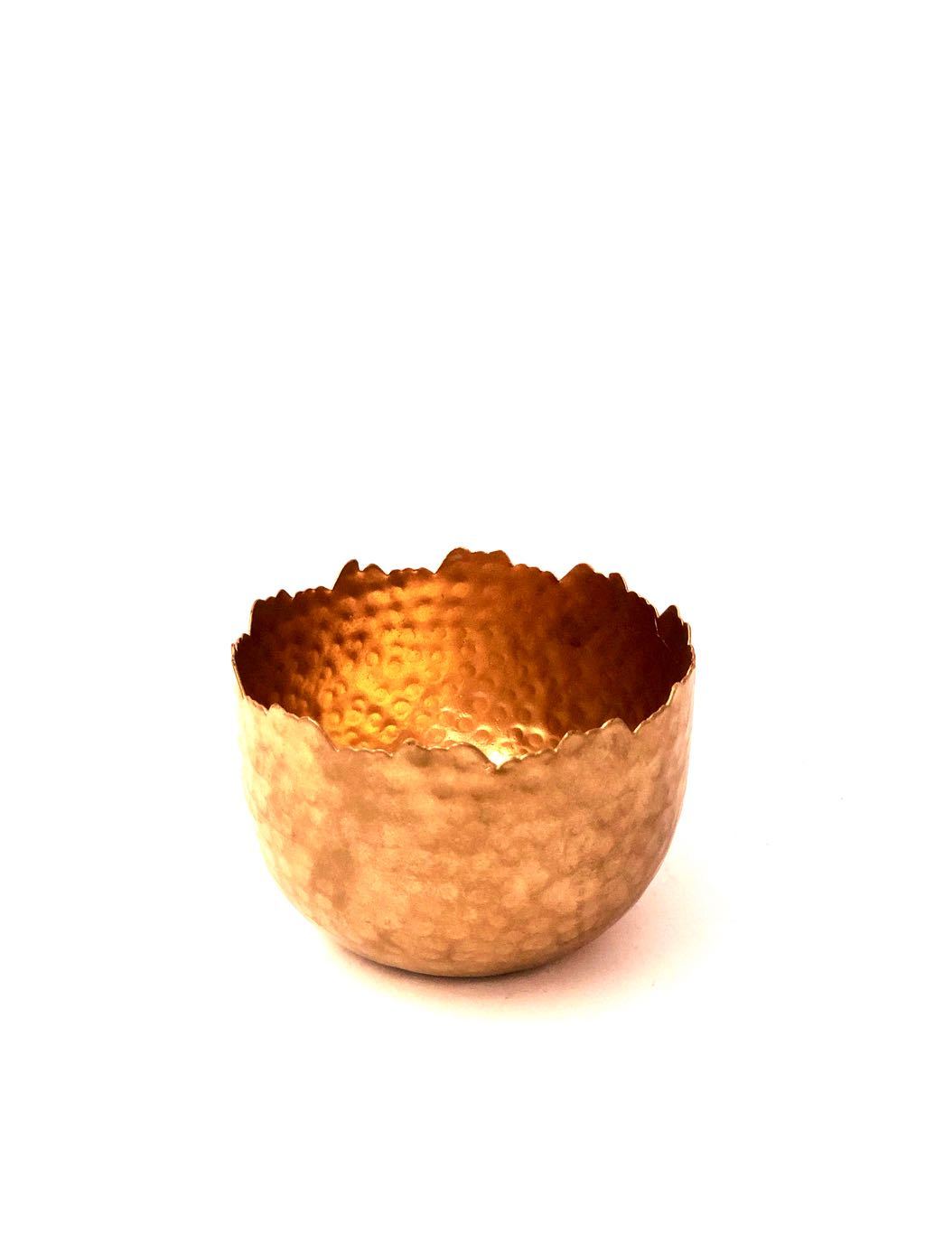 Votive Bowl Style Utility Tea Light Holder Metal Showpiece Tamrapatra - Tamrapatra