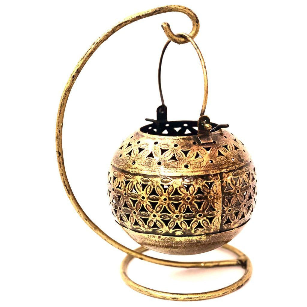 Exclusive Matki Tea Light On Spiral Hanging Shadow Lights Tamrapatra - Tamrapatra