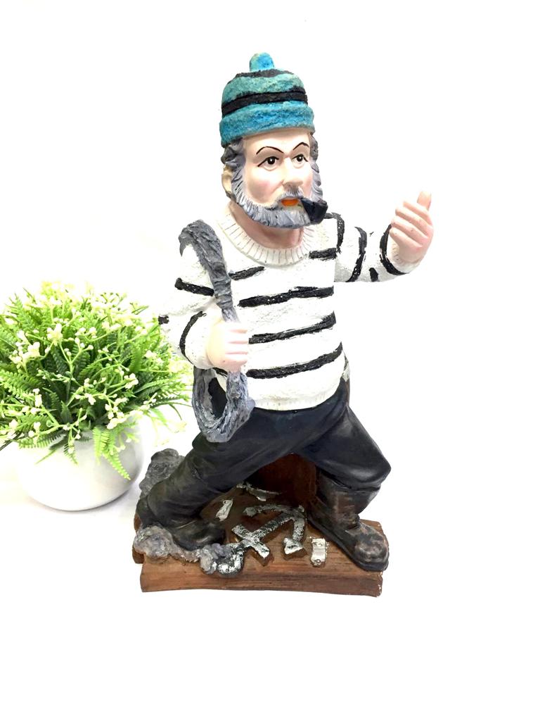 Captain Sailor Showpiece Home Décor Sea Style Masterpiece From Tamrapatra