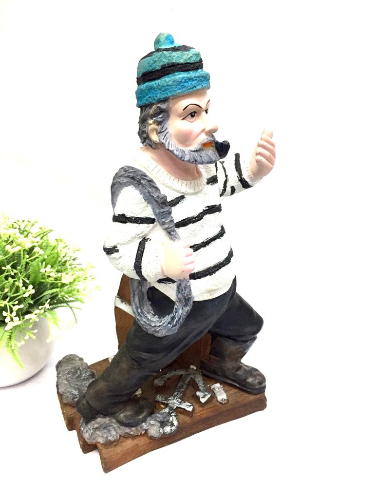 Captain Sailor Showpiece Home Décor Sea Style Masterpiece From Tamrapatra