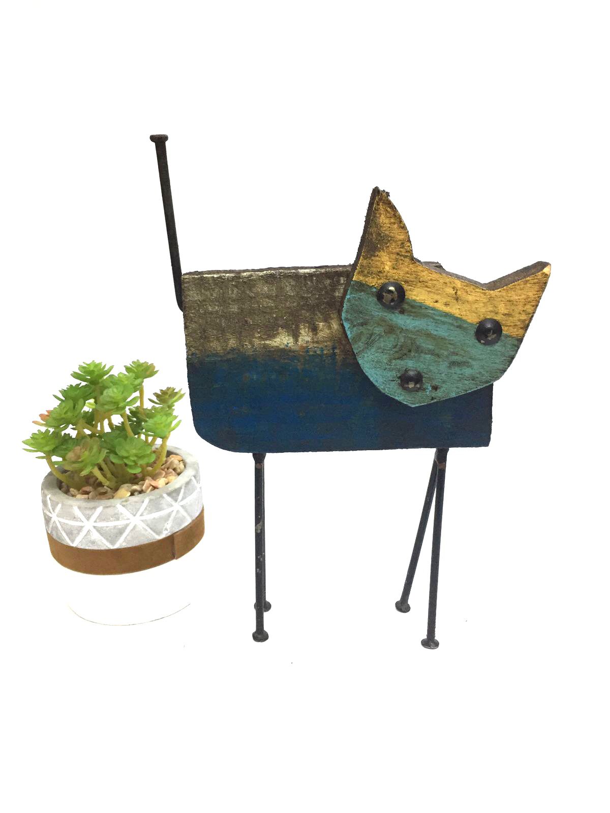 Animals With Recycled Wood & Wrought Iron Rusty Finish From Tamrapatra