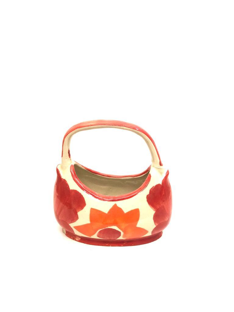 Shopping Bag Style Ceramic Pots For Interior Home Decoration By Tamrapatra