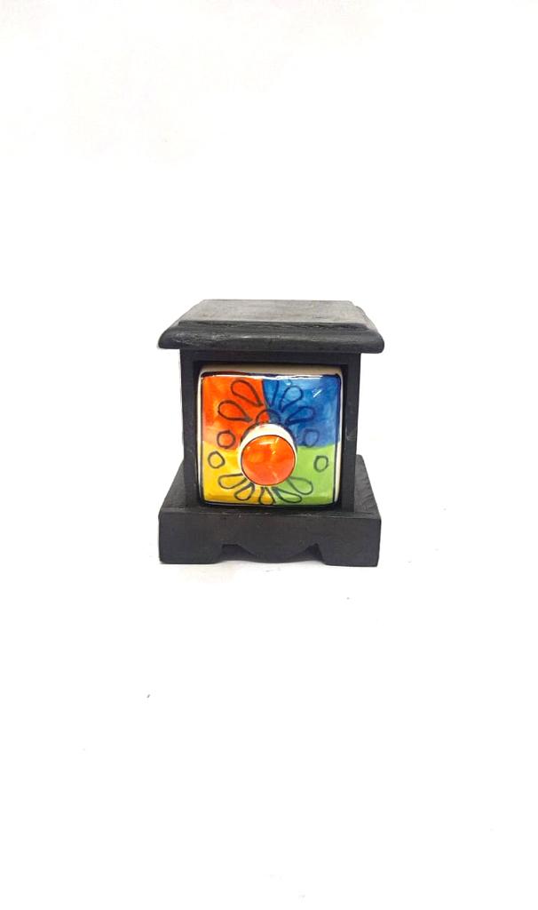 Ceramic Wooden Drawer Storage Single Black In Various Designs From Tamrapatra