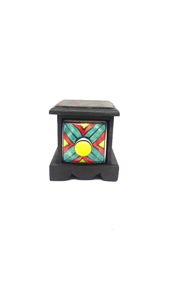 Ceramic Wooden Drawer Storage Single Black In Various Designs From Tamrapatra