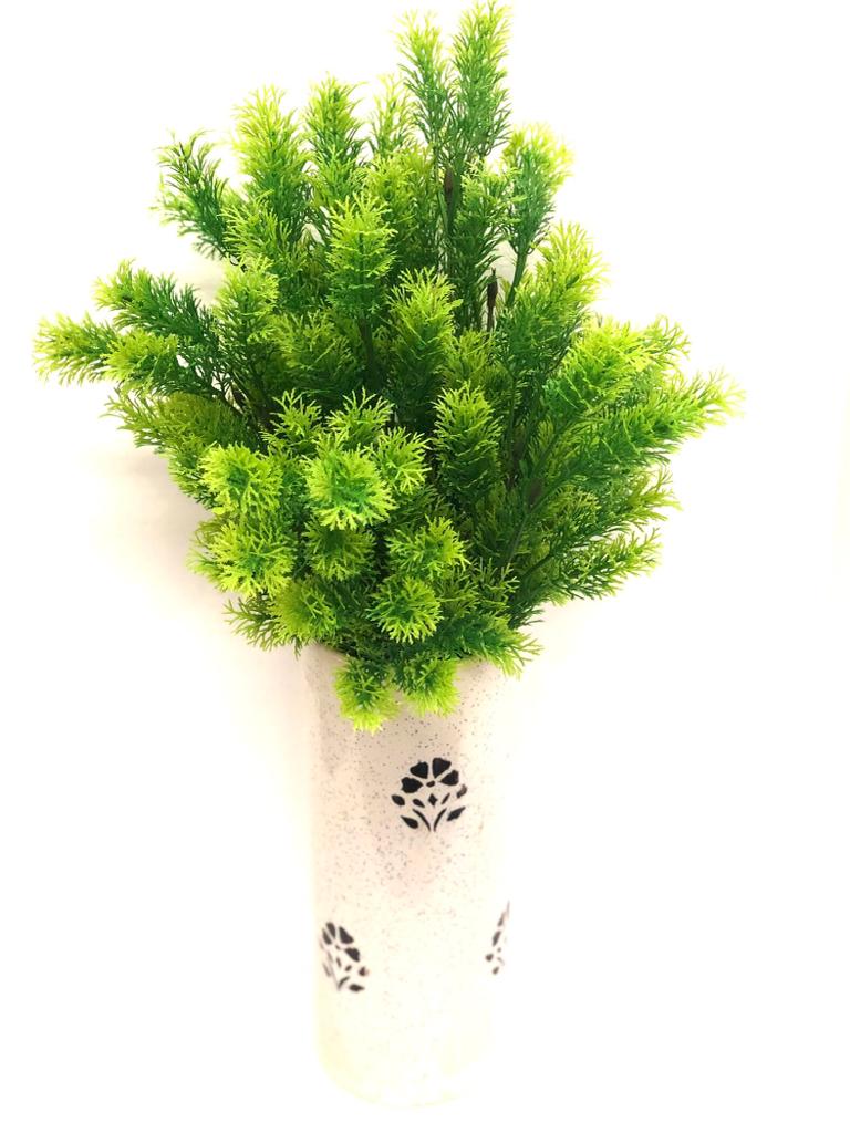 Cylindrical White Nature Inspired Ceramic Pots Exclsuive Creations By Tamrapatra