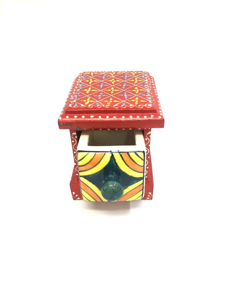 Hand Painted Single Designer Drawer Traditional Gifting Décor By Tamrapatra