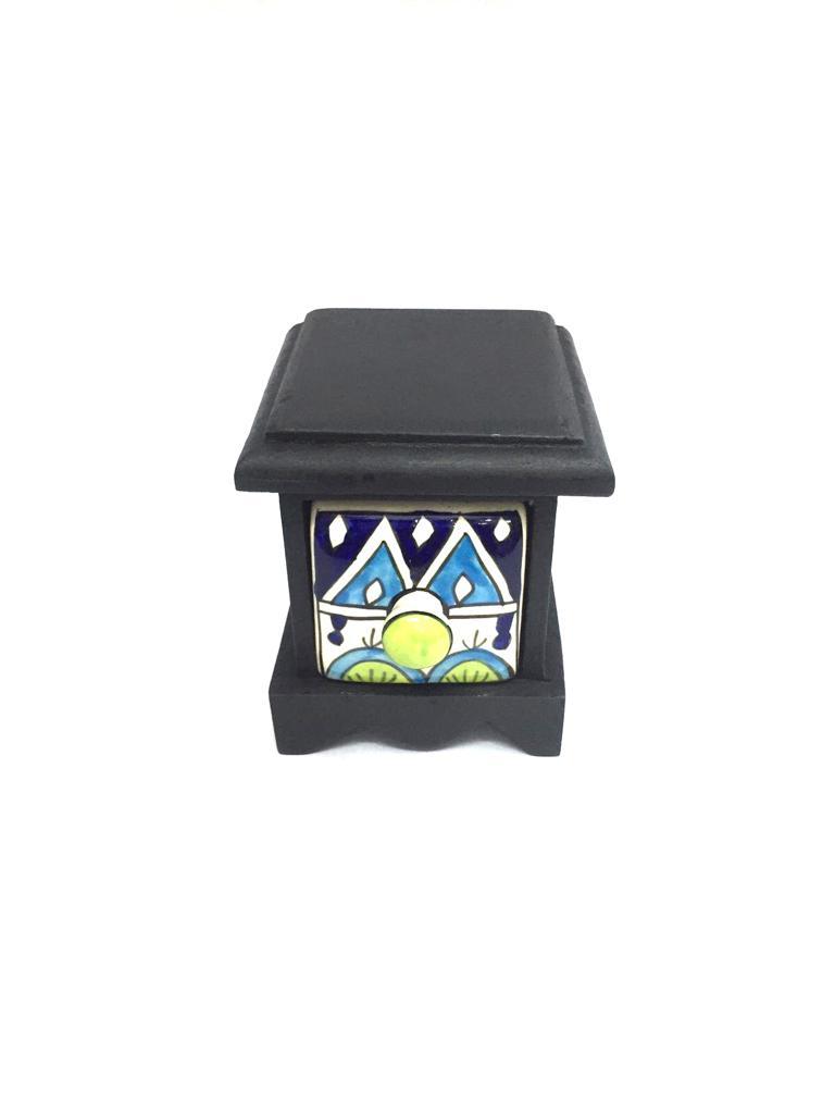 Ceramic Wooden Drawer Storage Single Black In Various Designs From Tamrapatra