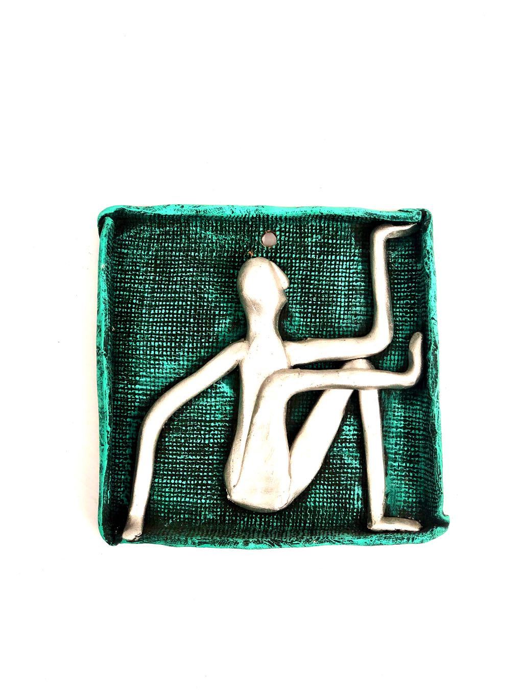 Excellent Sculpture Of Man In Different Shape Plates Terracotta Tamrapatra