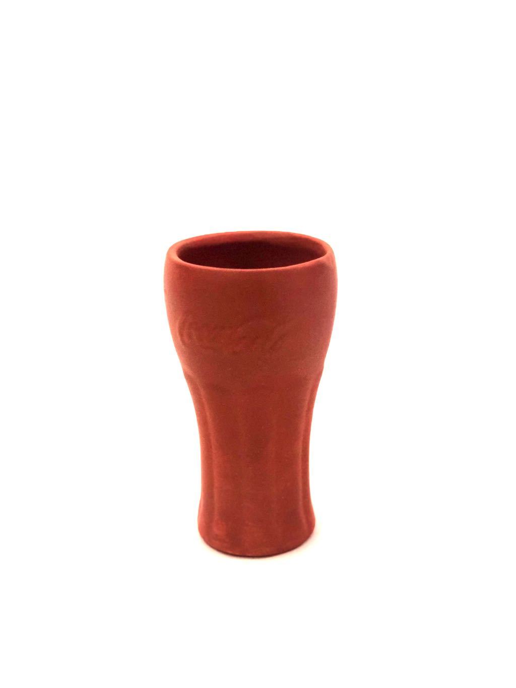 Coca-Cola Style Clay Glasses Eco-Friendly & Non-Toxic Tamrapatra - Tamrapatra